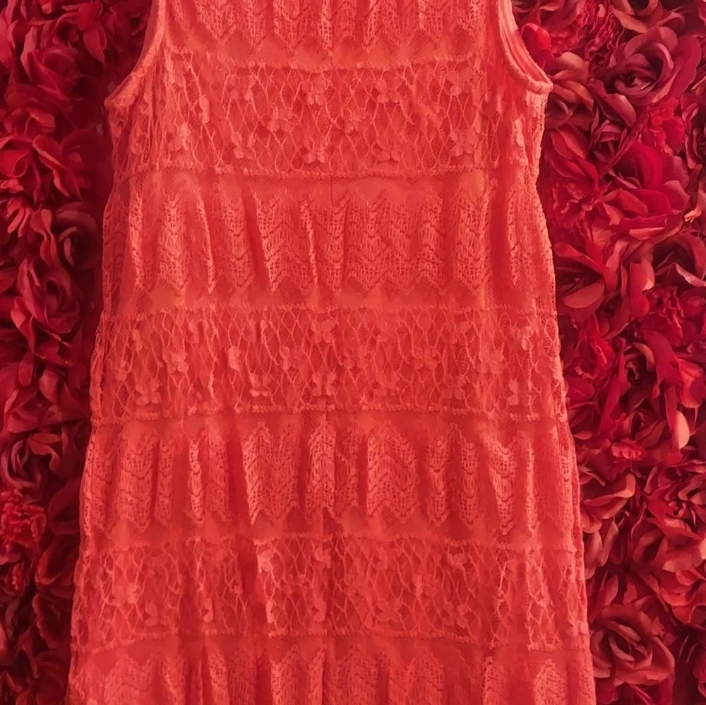 Xhilaration Girls Coral & Turquoise Maxi Dress with keyhole in back Size 10